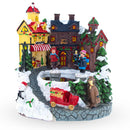 Animated Winter Village Skating Christmas Figurine - Rotating Town Music Box