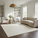 Deron White Washable 3D Rug