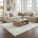 Ivory Cira Textured Trellis Fringe Area Rug - Clearance