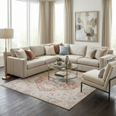 Cream Rust Leeston Washable Rug - Clearance