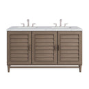 James Martin Portland 60" Double Bathroom Vanity, Whitewashed Walnut