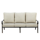 Black Aluminum Deep Seating Sofa with Cushions