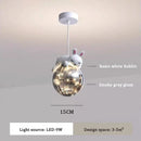 Polar bear glass animal led chandelier bedroom pendant light