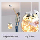 Polar bear glass animal led chandelier bedroom pendant light