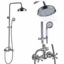 Polished chrome rainfall shower faucet set with handheld for bathroom
