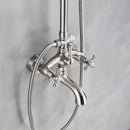 Polished chrome rainfall shower faucet set with handheld for bathroom