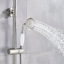 Polished chrome rainfall shower faucet set with handheld for bathroom