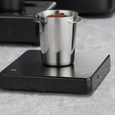 Polished chrome stainless steel espresso dosing cup kitchen tool