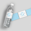 Polka Dot Monogram Water Bottle Labels