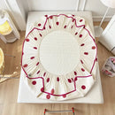 Polka dot smile white & red cool comforter set bedroom ruffled bedding