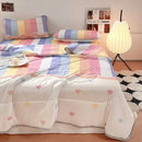 Polka dot smile white & red cool comforter set bedroom ruffled bedding