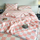 Polka dot smile white & red cool comforter set bedroom ruffled bedding