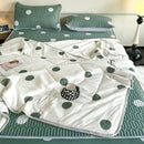 Polka dot smile white & red cool comforter set bedroom ruffled bedding