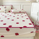 Polka dot smile white & red cool comforter set bedroom ruffled bedding