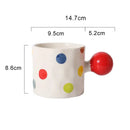 Polka dot white heart design ceramic mug set kitchen cups