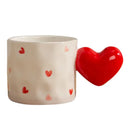 Polka dot white heart design ceramic mug set kitchen cups