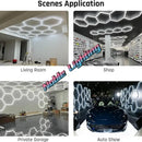 Polygonal snowflake geometric led lights garage workshop decor
