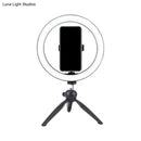 Portable black and white led ring light bedroom phone tripod 110v-120v