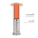 Portable Cylindrical Freestanding Outdoor Round Glass Tube Propane Patio Heater, 41K BTU (SAK93913)