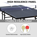 9FT Portable Mid-Size Ping Pong Table Set With Paddles, Balls, And Net (SAK82019)