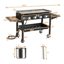 Portable Outdoor 60K BTU 4-Burner Propane Flat Top Gas Grill W/ Wheels (SAK66104)