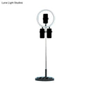 Portable pink & white led ring light bedroom stand with usb port