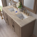 James Martin Portland 60" Double Bathroom Vanity, Whitewashed Walnut