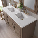 James Martin Portland 60" Double Bathroom Vanity, Whitewashed Walnut