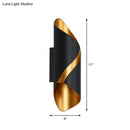 Post-modern black & gold spiral wall light living room sconce