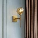 DecorBites™ Post Modern Brass Ice Block Wall Light Sconce with Amber/Smoke Gray Glass - Wall Mounted Lamp for Living Room