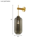 Brass Gray Glass Sconce