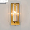 Post modern brass wall sconce bedroom clear textured white light