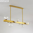 DecorBites™ Gold Finish Chandelier with Orb Shade - Post Modern Design, 8 Lights - Perfect for Dining Room