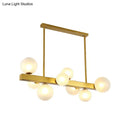 DecorBites™ Gold Finish Chandelier with Orb Shade - Post Modern Design, 8 Lights - Perfect for Dining Room
