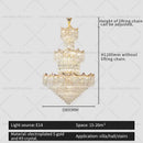Post modern gold crystal duplex chandelier living room lighting
