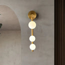Post modern gold finish 3 head wall lamp living room sconce