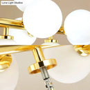 DecorBites™ 16-Light Gold Linear Island Chandelier with Glass Shade - Post Modern Billiard Lighting