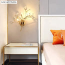 Post modern luxury gold crystal branch wall sconce bedroom light