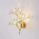Post modern luxury gold crystal branch wall sconce bedroom light