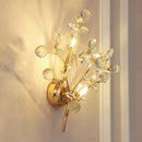 Post modern luxury gold crystal branch wall sconce bedroom light
