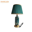 Post modern teal & gold ceramic table lamp bedroom lighting