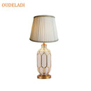 Post modern teal & gold ceramic table lamp bedroom lighting