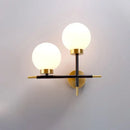 Post-modern white and brass sphere wall sconce bedroom light
