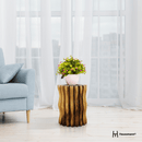 Haussmann Wood Stump End Table Mangrove Root 15 in DIA x 20 in Height Oak Oil