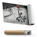 Ja Morant Canvas Art – Dunk Attempt Over Davis Wall Decor