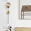 Postmodern amber and smoke grey glass wall sconce bedroom e27 bulb