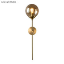 Postmodern amber and smoke grey glass wall sconce bedroom e27 bulb