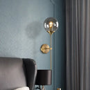 Postmodern amber and smoke grey glass wall sconce bedroom e27 bulb