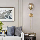Postmodern amber and smoke grey glass wall sconce bedroom e27 bulb
