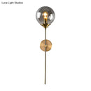 Postmodern amber and smoke grey glass wall sconce bedroom e27 bulb